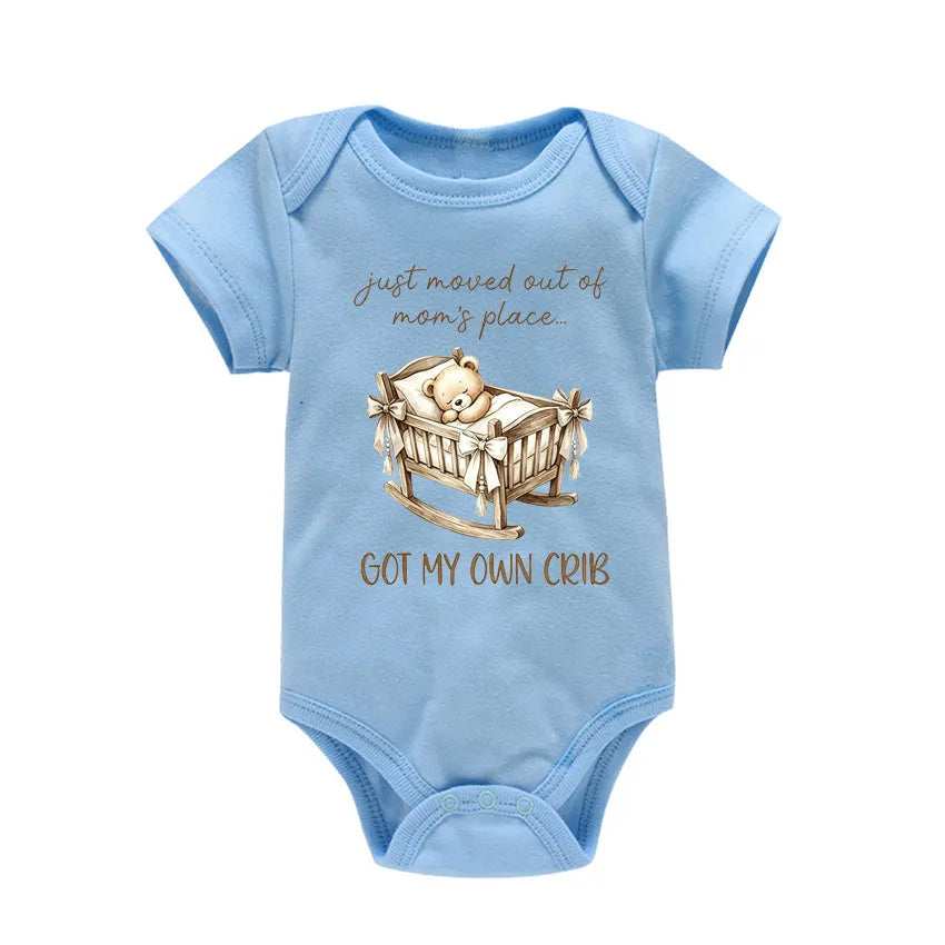 "I have my own crib" Print Baby Boy Girl Bodysuit Cotton Summer Newborn Onesie for 0-24 Months Toddler Infant Gift For Newborn