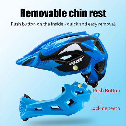 BATFOX child Bicycle helmet Detachable kids full face helmet for children motorcycle motocross helmet