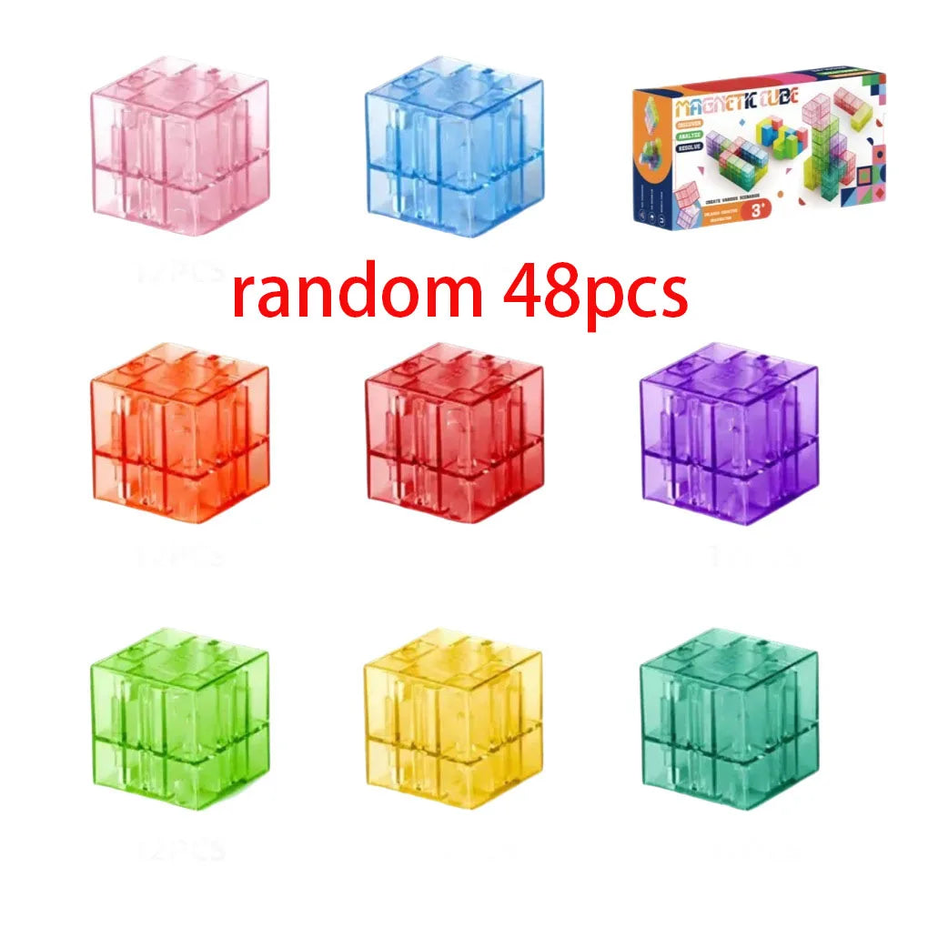 New Popular Transparent Magnetic Blocks-Build Magnet World Set for child, Sensory Construction Toys Christmas Gifts For Child