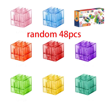 New Popular Transparent Magnetic Blocks-Build Magnet World Set for child, Sensory Construction Toys Christmas Gifts For Child