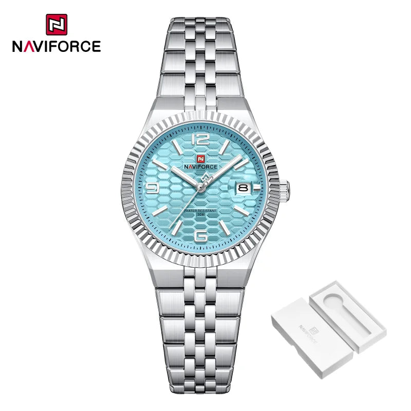New NAVIFORCE Women 2026 Fashion Watch High Quality Waterproof Ladies Quartz WristWatches Female Steel Bracelet Romantic Clock