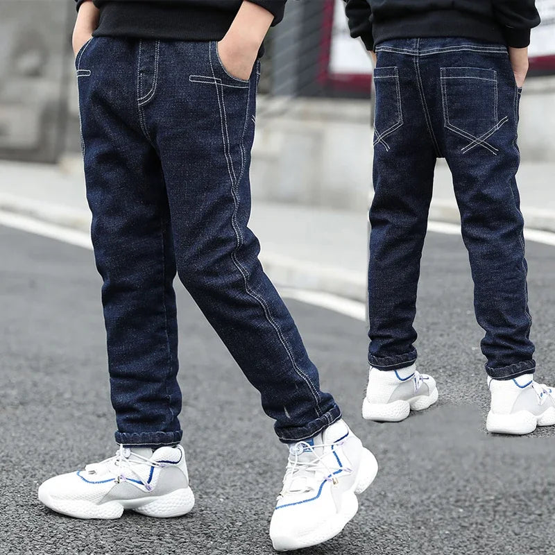 IENENS Boy Girls Trousers Skinny Jeans Elastic Waist Pants 4-13 Years Kids Boys Denim Clothing Clothes Sports Bottoms