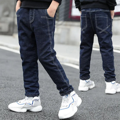 IENENS Boy Girls Trousers Skinny Jeans Elastic Waist Pants 4-13 Years Kids Boys Denim Clothing Clothes Sports Bottoms
