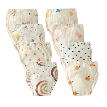 8pcs/6pcs Washable Baby Potty Training Pants Reusable Toilet Trainer Panty Reusable Cloth Diaper