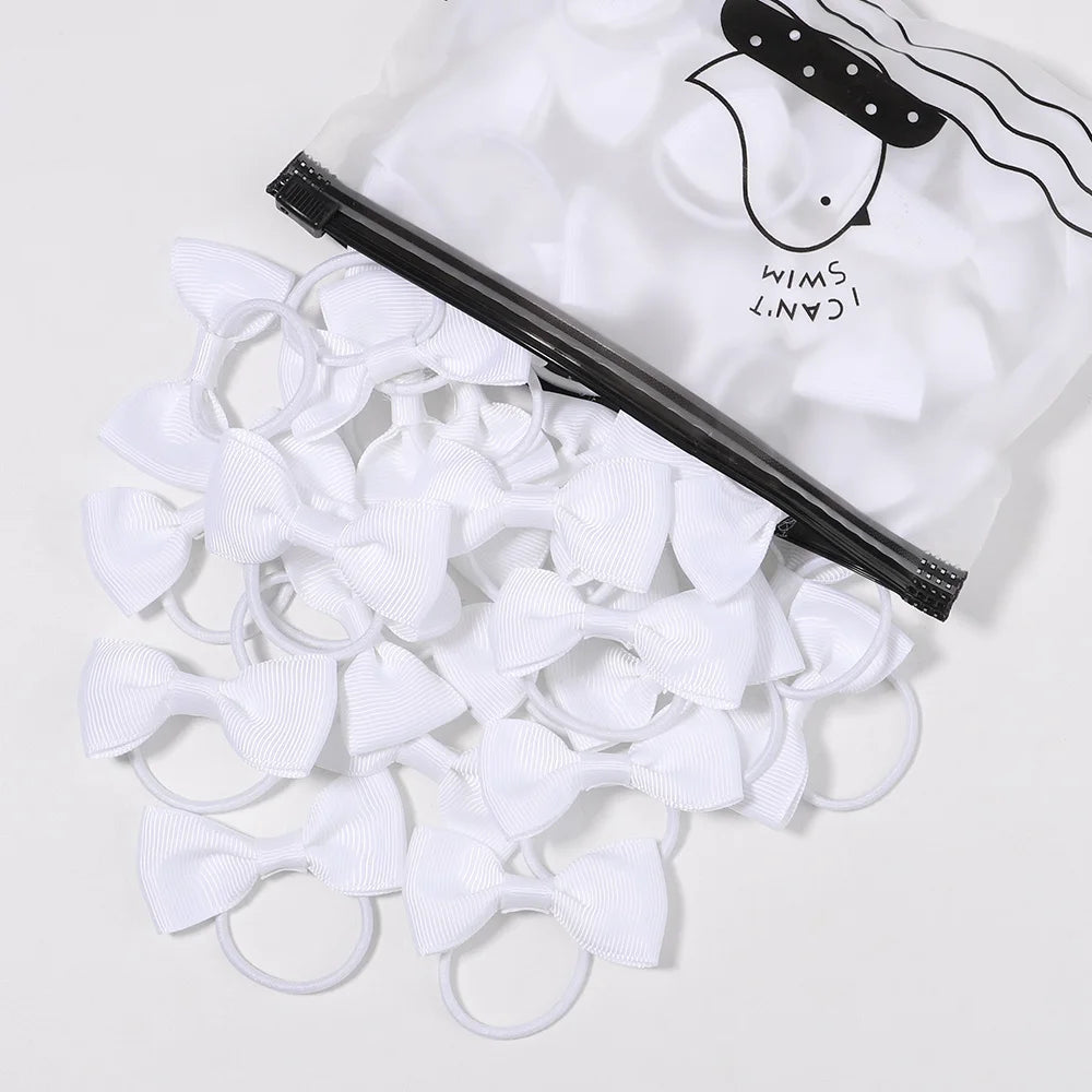 5/10/20Pcs/Lot Baby Bows Ribbon Hair Rubber for Girls Ties Elastic Hairbands Infants Pigtail Holders Hair Accessories Wholesale