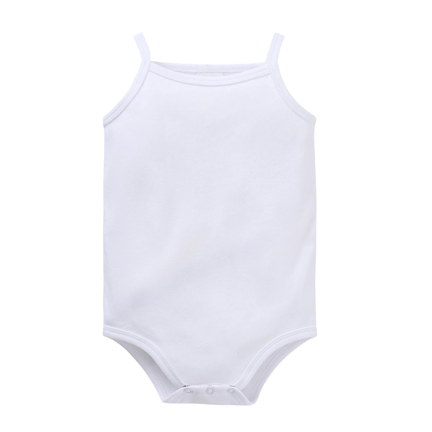 100% Cotton Baby Bodysuit Set for Girls Solid White Sleeveless Rompers (0–24 Months), Available in 1–6 Pieces
