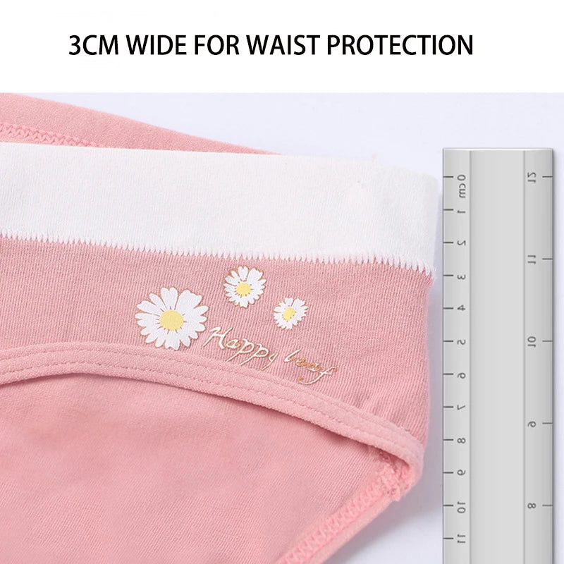 Cotton Maternity Panties Low for Pregnancy Women Printed Flowers Underwear Postpartum