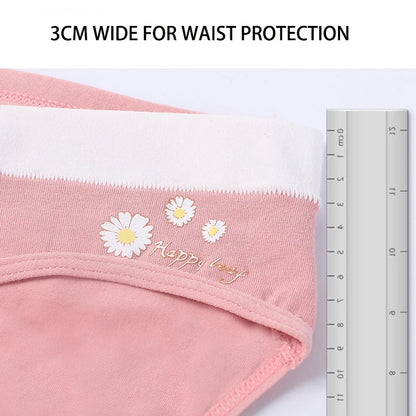 Cotton Maternity Panties Low for Pregnancy Women Printed Flowers Underwear Postpartum