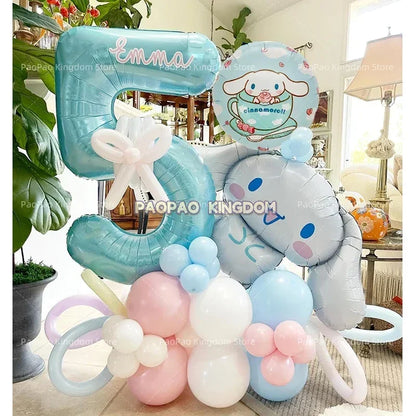 1 Set Cinnamoroll Foil Balloons for Birthday Party Decorations Baby Shower  Kids  Birthday Gift Macaron Latex Balloons Set