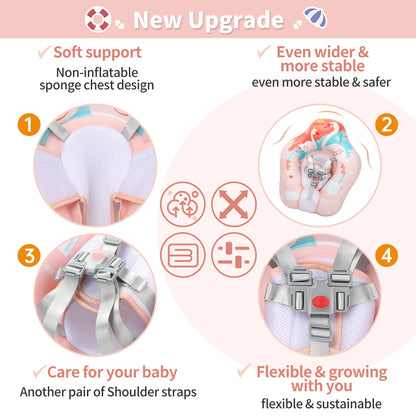 Swimbobo New Upgrades Mesh More Safety Soft Ventilate Seat Pocket Baby Inflatable Swimming Floating Kids Ring Circle Summer Toys