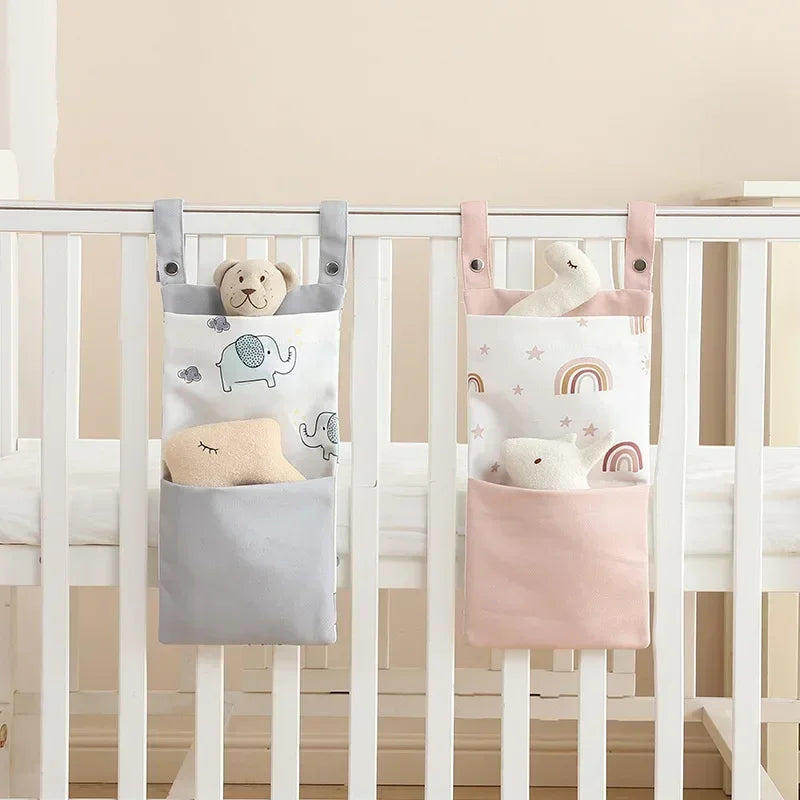 Baby Crib Organizer Bed Hanging Storage Bag Cot Diaper Organizer Kids Toys Pocket Baby Beds Bags Newborn Crib Bedside Organizer