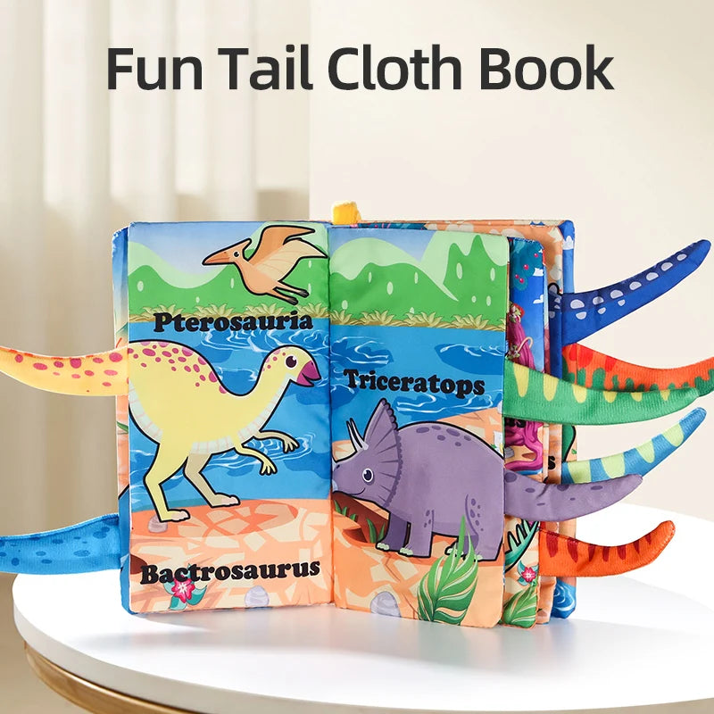 Baby Cloth Book 6 Page Dinosaur Series 0-3 Year Old Infant Parent-child Interaction Tail Cloth Book Baby Toys Newborn Gift