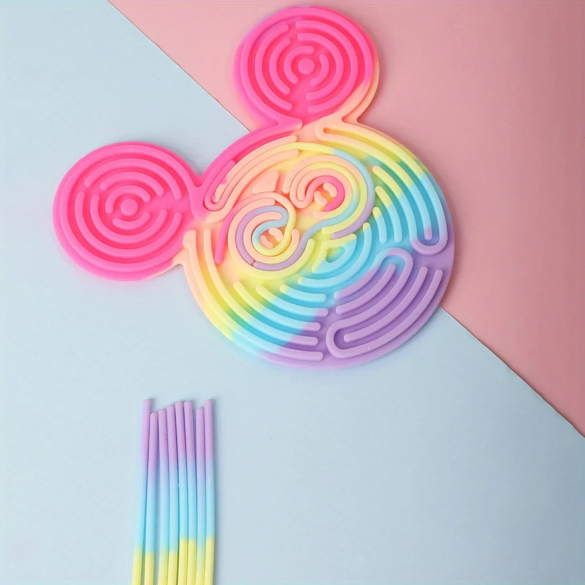 1pc Sensory Activity Board + 11pcs Silicone Strips Multifunctional Sensory Activity Board - Silicone Ventilated Toy For Social-E