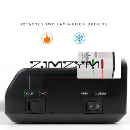 A4 Thermal Laminator Machine, Hot & Cold Dual Mode Photo Document Sealer, Compact Office Laminating Kit with Paper Cutter