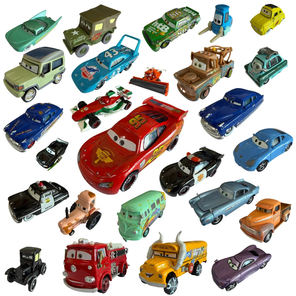 NEW 2026 HOT Pixar Cars 3 Lightning McQueen Fillmore 4-9CM 1：55 Metal Model Racing Car Toys Children's Birthday NEWYEAR Gifts