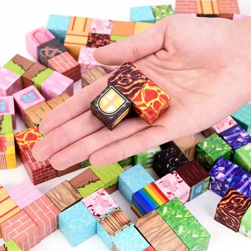 10-500PCS Magnetic Blocks Sets Building Toys Mine Magnet World Model For Boys Girls STEM Montessori Sensory Cubes Toddlers Gifts