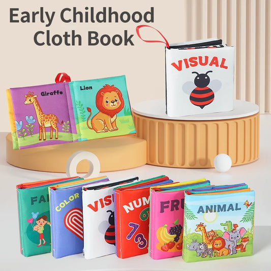 Children Cloth Book Rustle Sound Soft Cloth Parent-child Interaction Tear-proof Cognition Toys Six-piece Set