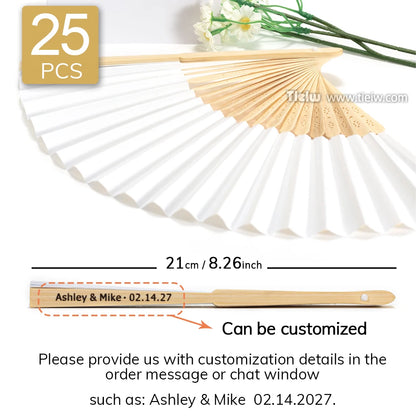 Custom Wedding Fans-Hand Fan For Bridal Shower Beach And Summer Wedding Favors-Personalized Rustic And Elegant Wooden Fan