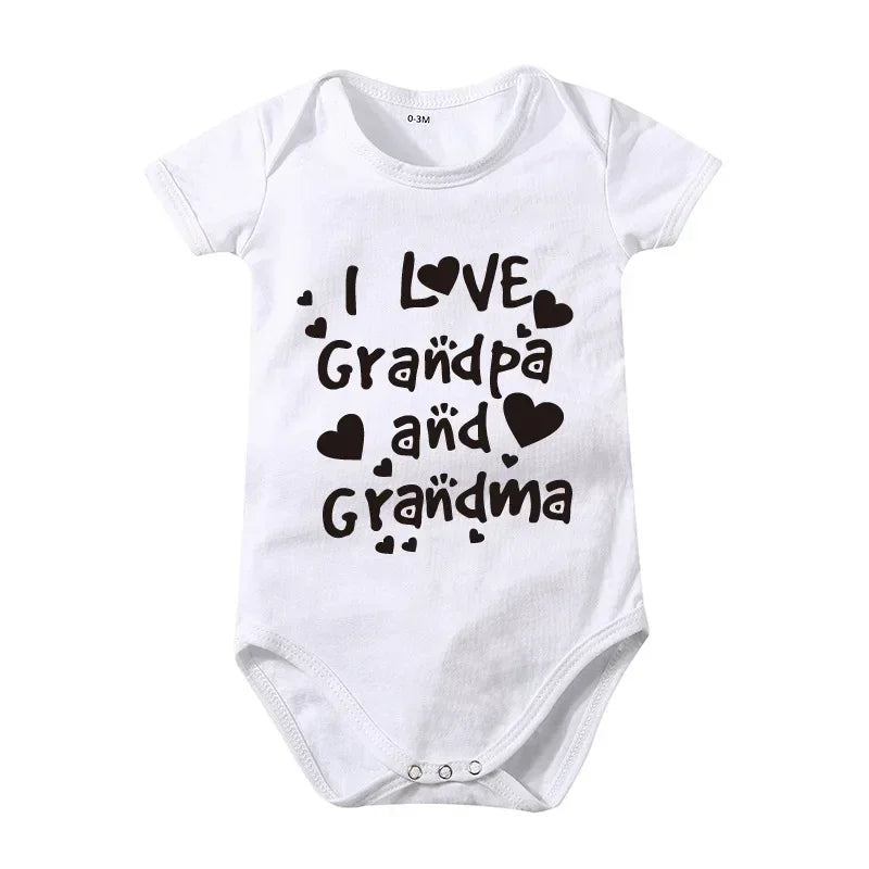 Pure Cotton I Love Mom Newborn Rompers  I Love Dad Baby Romper Twins Matching Bodysuit Summer for 0-24 Months Baby Clothes