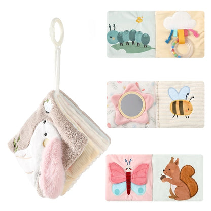 0-12 Baby And Mother Toys Soothing Blanket Early Learning Baby Toy Rabbit Sensory Soothing Blanket Plush Cartoon Rabbit Book