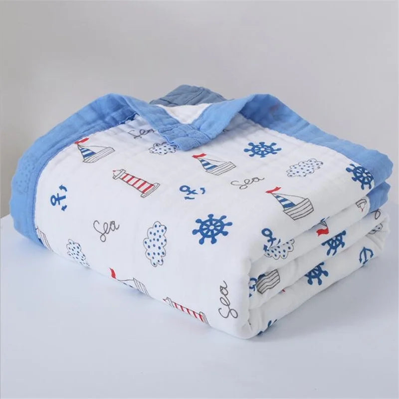 110x110cm 120x150cm 6 Layer Muslin Boy Girl Kids Children Sleep Blanket Swaddle Bath Towel 100% Cotton Newborn Wrap Baby Blanket