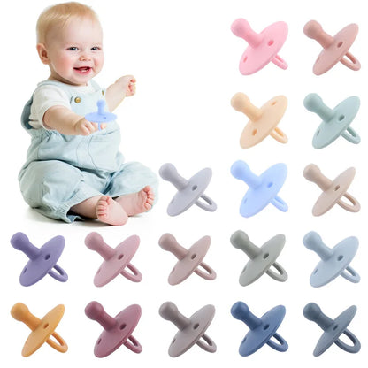 Baby Silicone Pacifier Soft BPA Free Soother Infant Dummy Nipple Newborn Baby Teether Toy Teething Nursing Pacifier Chain Pendan