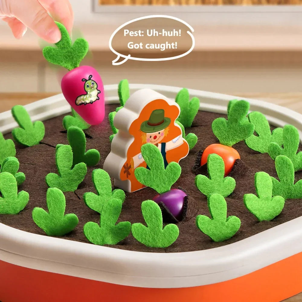 Baby Pull Out Radish Toys Montessori Toddler Memory Sorting Fine Motor Skills Education Fun Carrot Harvest Desk Game Teach Tool