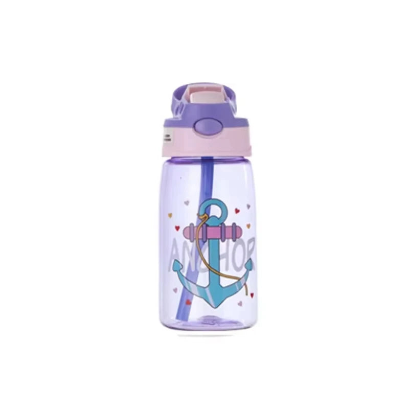 480Ml Children's Straw Cup Water Bottle Creative Cartoon Cup Anti Spill