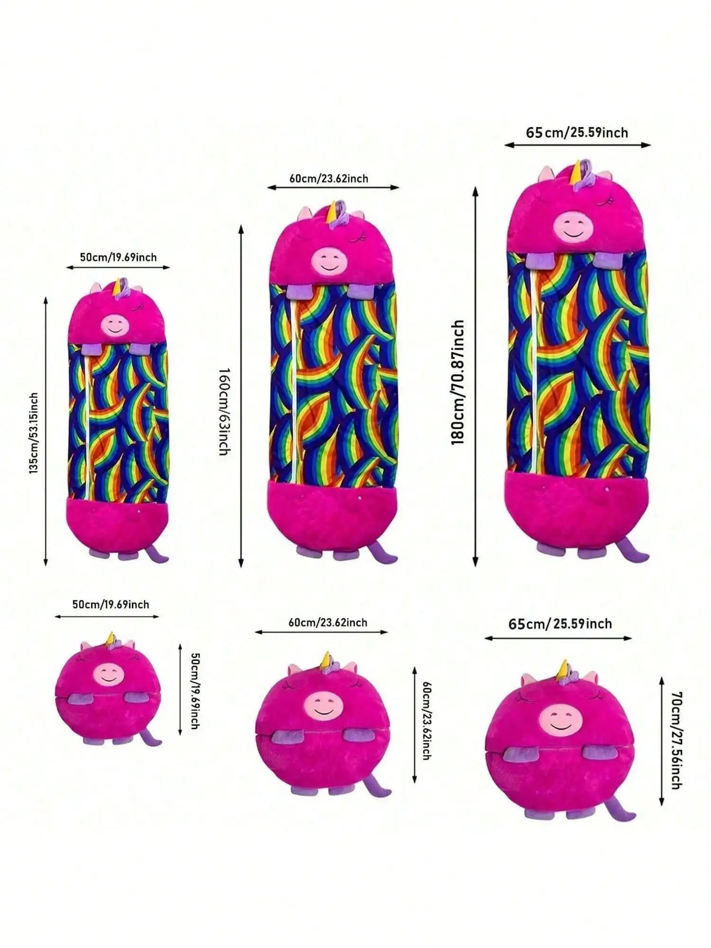 Cartoon Kids Sleep sacks Plush Sleeping Bag with Pillow for Boys & Girls