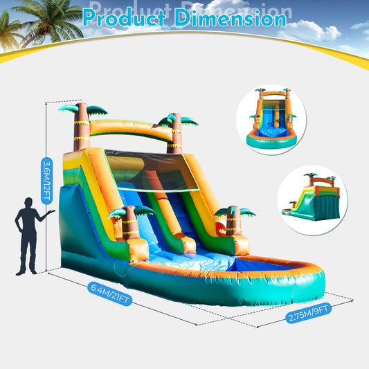 21ft Giant Commercial PVC Inflatable Water Slide Bounce House Pool with Blower