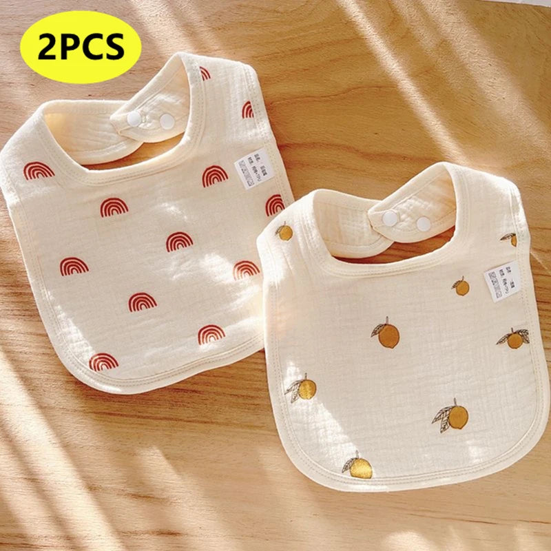 2PCS Thicken Cotton Bibs Newborn Baby