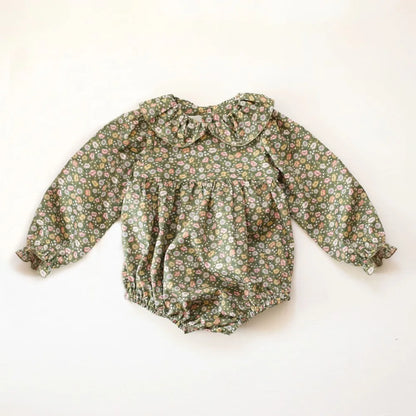 Vintage Floral Baby Girl Romper Spring Baby Girl Clothes