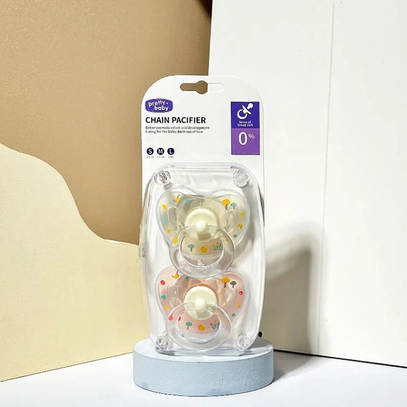 New 2pcs/4pcs Baby Pacifier Soother with Cover,Printed Soother with Cherry Round Nipple,Perfect Baby Shower Gift for New Parents
