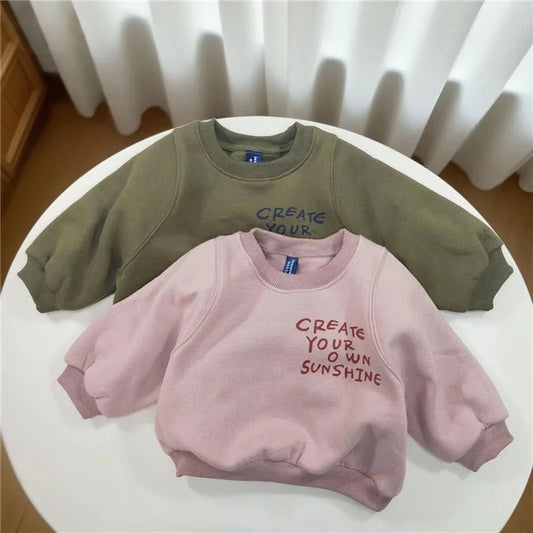 New Baby Casual Sweatshirt Kids Letter Print Casual Pullover Boys Girls Long Sleeve Tracksuits Children Clothes 1-6 Years