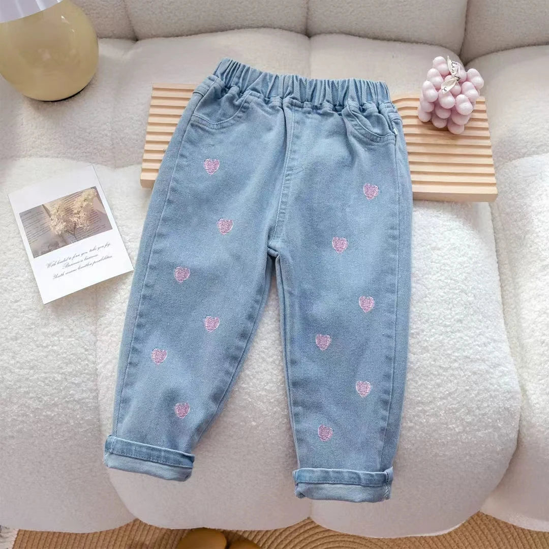 IENENS Kids Baby Girls Casual Clothes Jeans Trousers Toddler Infant Denim Clothing Pants Children Bottoms 1 2 3 4 5 6 7 Years