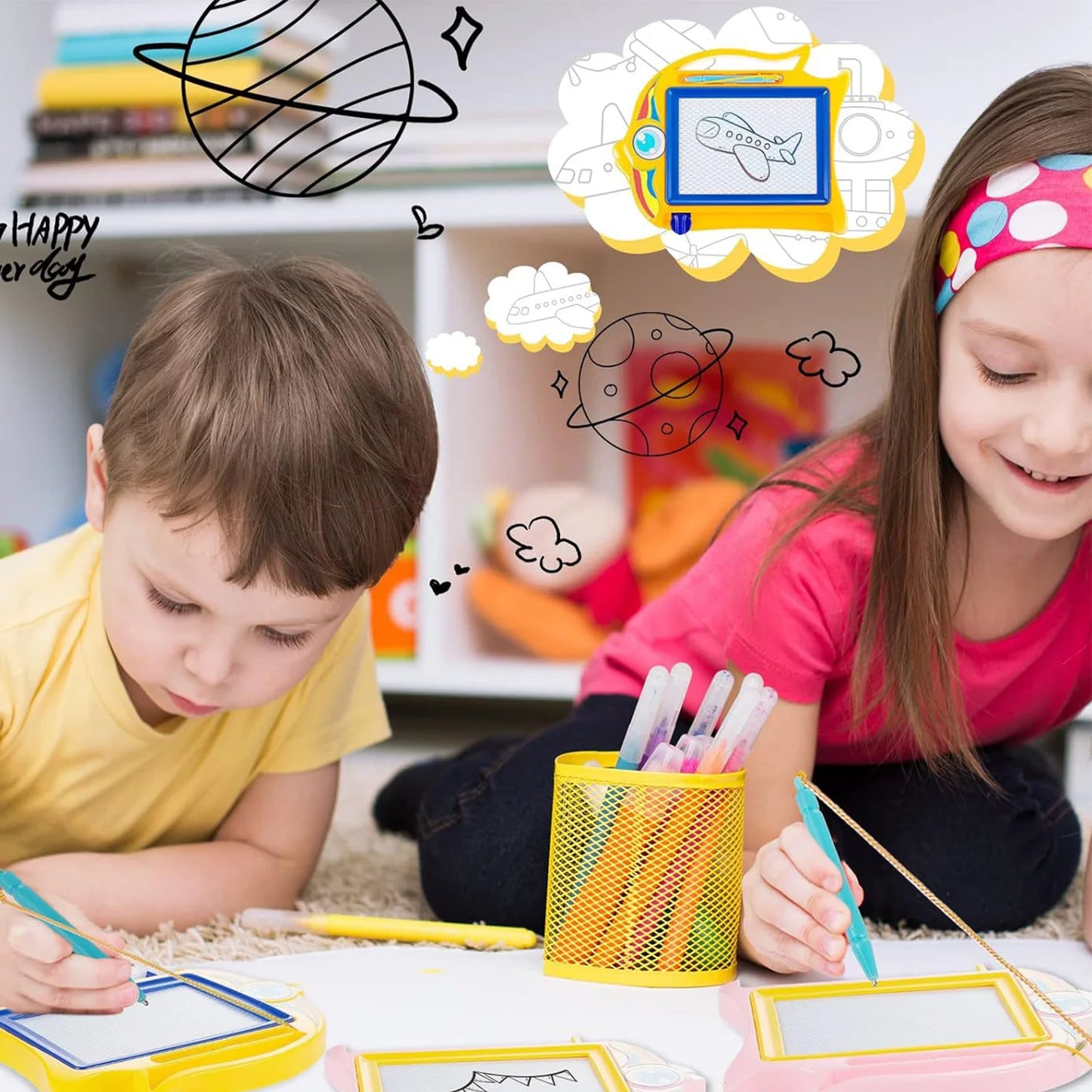 Children's colored magnetic small drawing board for early education, writing board, puzzle toy
