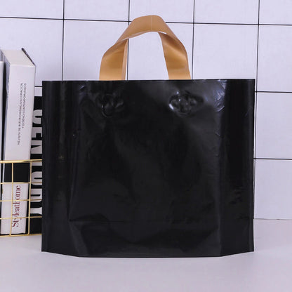 100pcs Custom Logo Colorful Shopping Bags With Handle Plastic Gift Bag Print One Color Logo On Double-sided Free Design Print