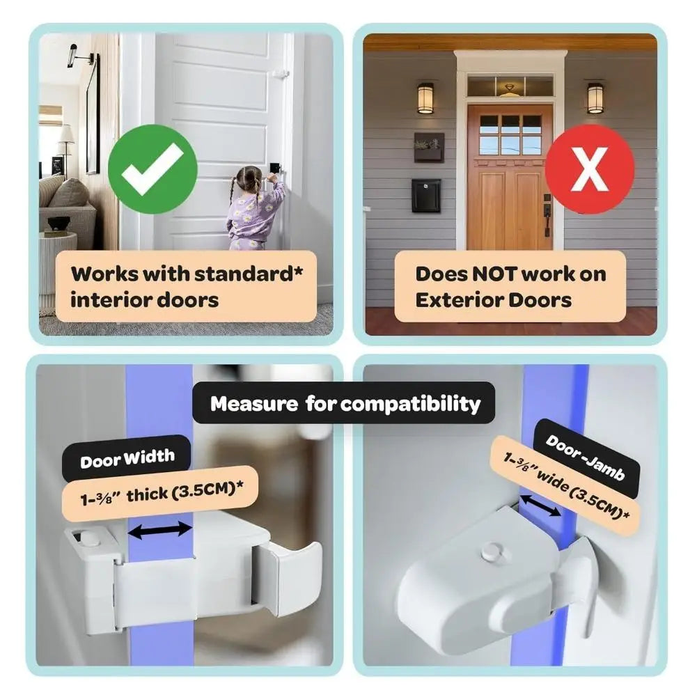 1/2/3/5pcs Child Protection Safety Lock Anti-pinch Door Blocking Lock Prevents Child From Opening Door Latch Automatically Locks