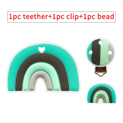 3pcs/set Silicone Cartoon Animal Figure Teether Beads and Clips Baby Teether Pacifier Chain Accessories Teething Jewelry Toys