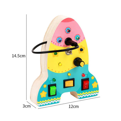Montessori Busy Board Children Toys Led Light Switch Simulate Car Steering Wheel Travel Activities Sensory Game Educational Toys