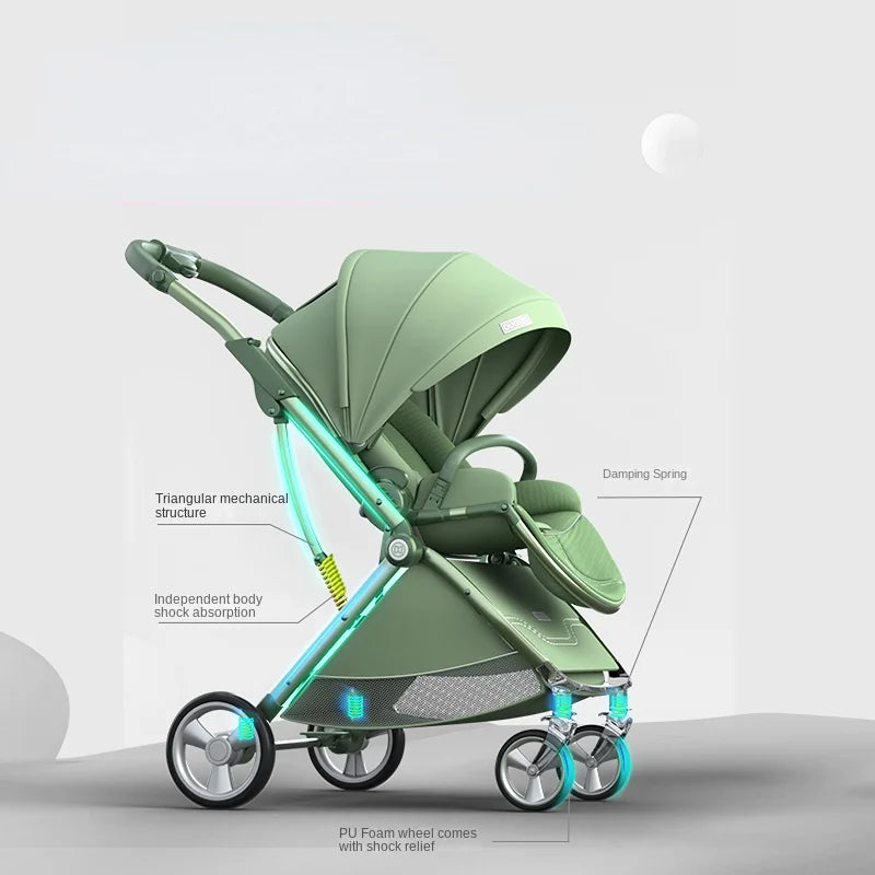 New Twins baby Stroller Splitable Shock absorption multiple Stroller Lightweight Folding Sit and Lying Two-Way baby carriage