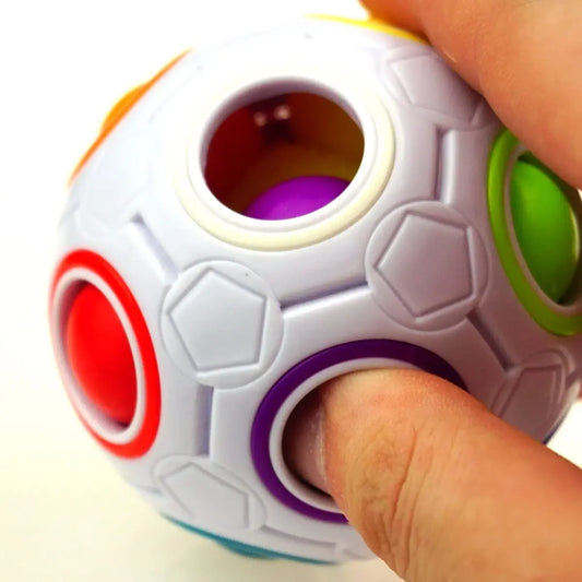 Rainbow Puzzle Ball Magic Speed Cube Ball Fun Stress Reliever Sensory Puzzle Fidget Ball for Kids Autism
