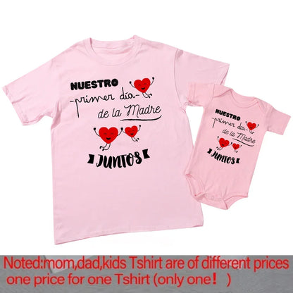 Our First Mother's Day Family Matching Clothes Mommy and Me Shirt Fashion Mothers Day Mom & Baby Outfit Mama T-shirt Baby Romper