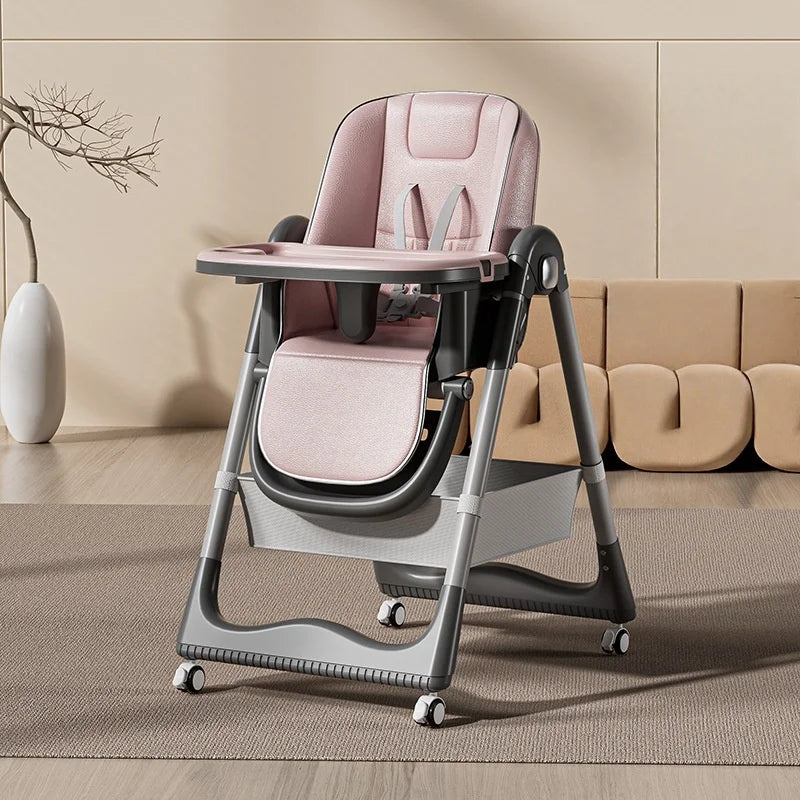 Foldable Baby Dining Chair Portable Highchair Adjustable Height Growth Chair Multifunctional