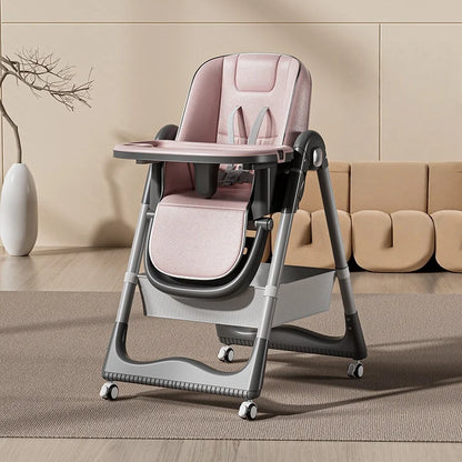Foldable Baby Dining Chair Portable Highchair Adjustable Height Growth Chair Multifunctional