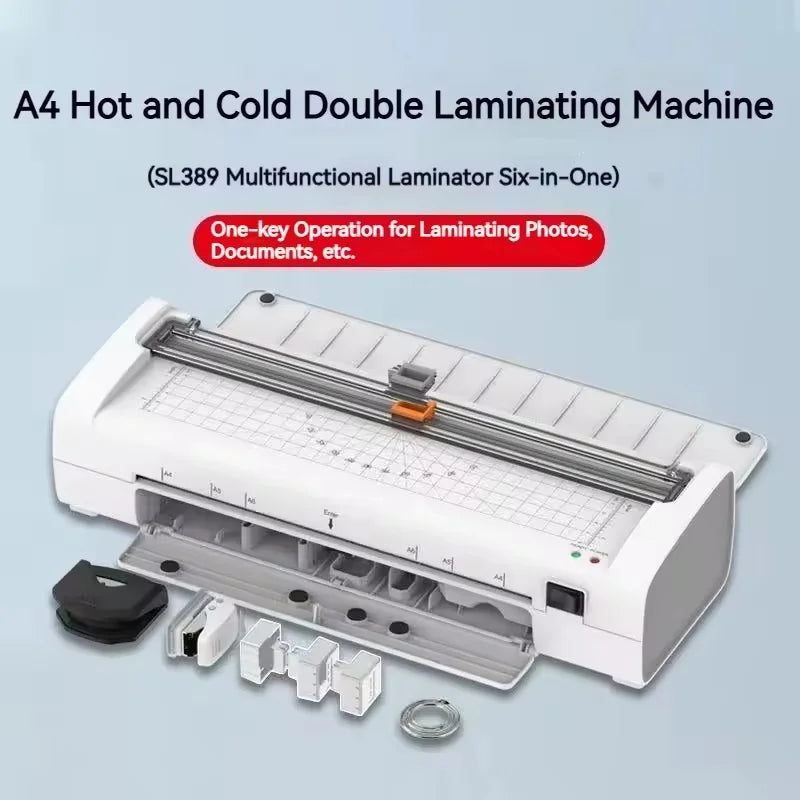 SL389 Home Office A4 multifunction 6-in-1 laminating machine, suitable for posters, documents, family photo laminating machine