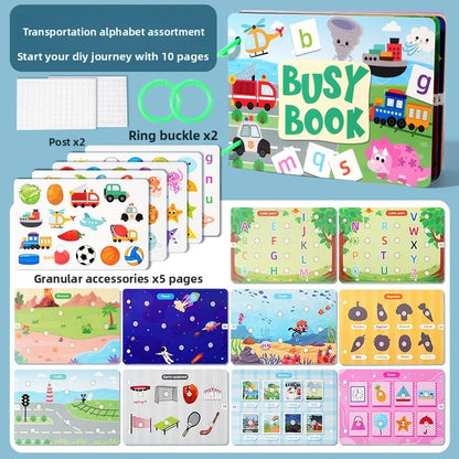 Interactive Book Enhancing Recognition Numbers, English Letters, Fruits, Animals Weather Reusable Stickers Activity Books