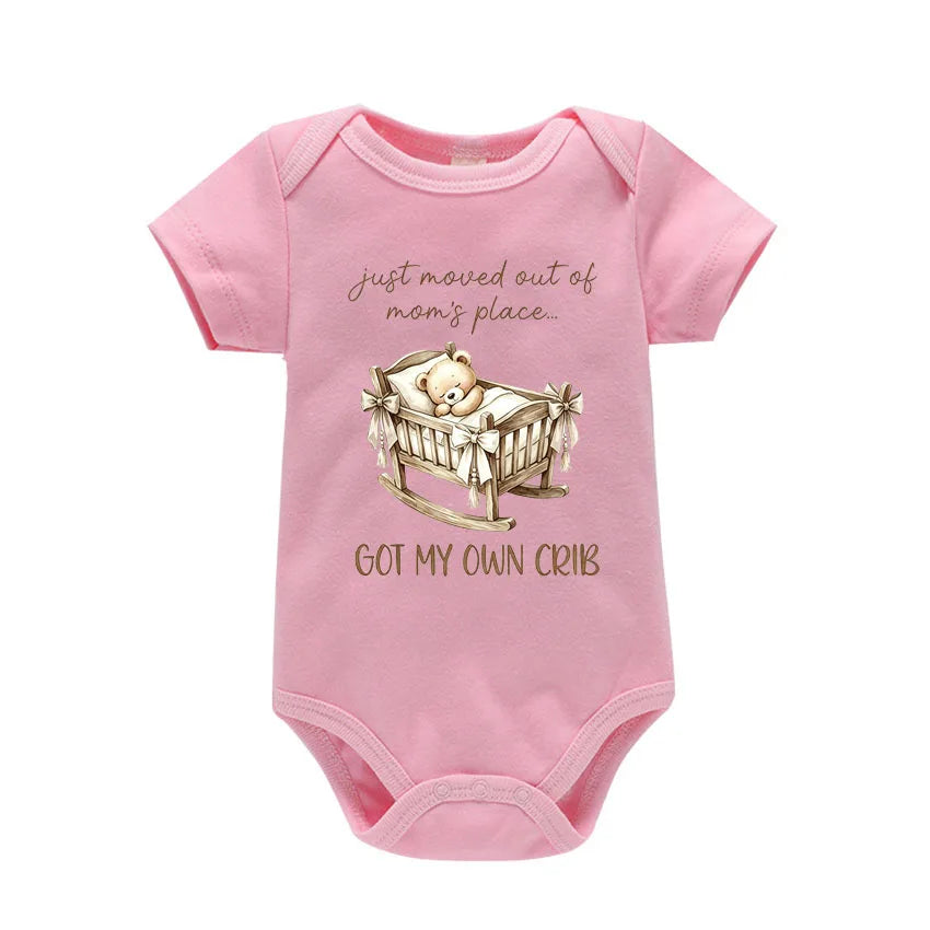 "I have my own crib" Print Baby Boy Girl Bodysuit Cotton Summer Newborn Onesie for 0-24 Months Toddler Infant Gift For Newborn