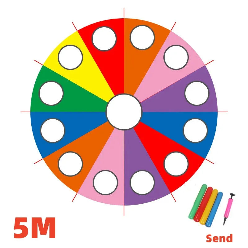 Whack a Mole Colorful Mat Rainbow Umbrella Parachute Toys Kindergarten Parent-child Activities Game Props Children Outdoor Sport
