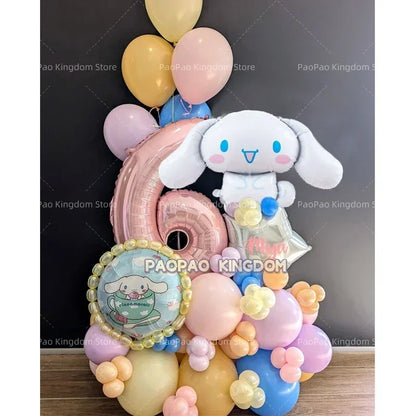 1 Set Cinnamoroll Foil Balloons for Birthday Party Decorations Baby Shower  Kids  Birthday Gift Macaron Latex Balloons Set